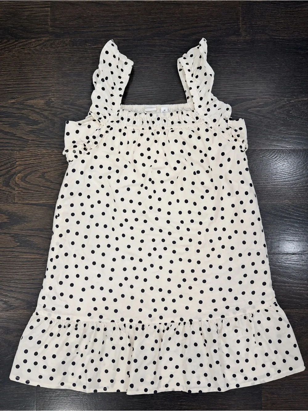 Gap Girls Cream Polka Dot Ruffle Dress